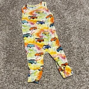 Posh peanut Colorful Car Print Baby Romper